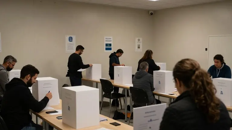 Illustration for: Israelis Cast Ballots in Post-War Election as Polls Show Deadlock