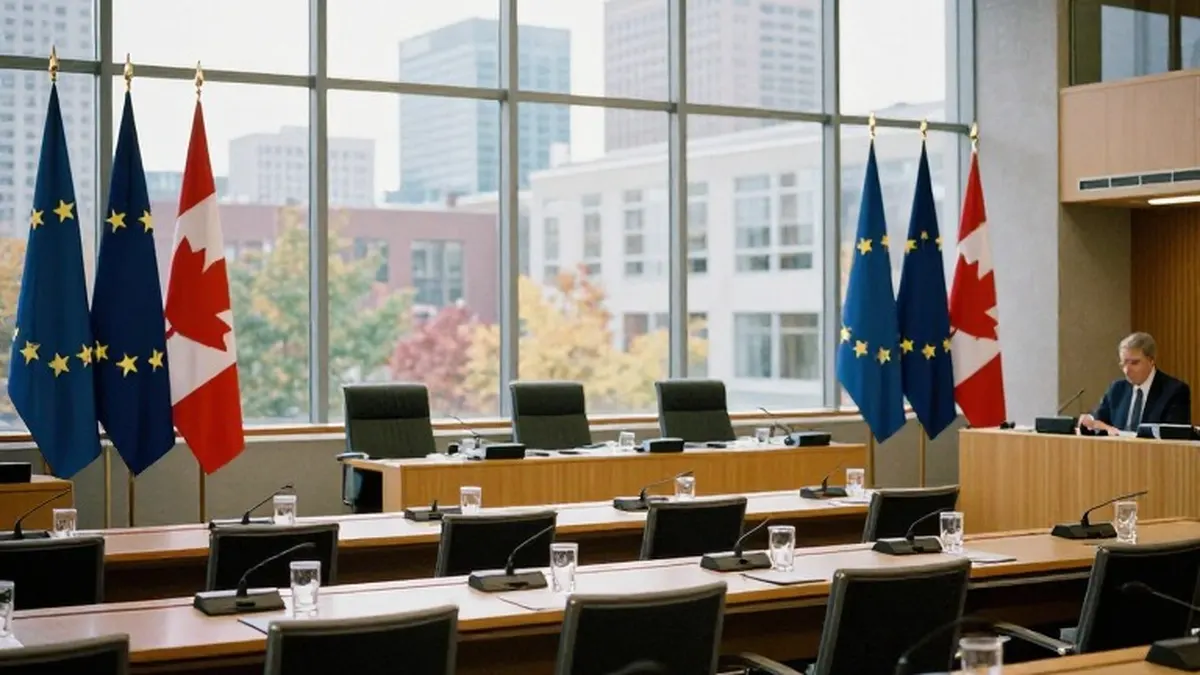 Illustration for: EU Softens Offer to Canada, Drops 'Associate Member' Talks Ahead of Montreal Summit